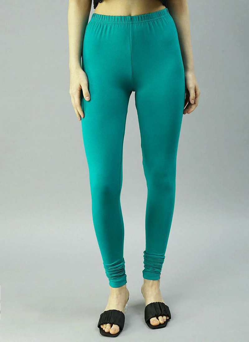 Buy Sky Blue Lycra Cotton Plain Casual Wear Leggings Online From Surat Wholesale Shop